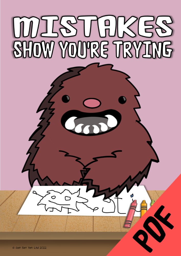 Mistakes Show You're Trying Poster (A4 Download)